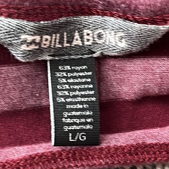 Billabong Dress - Cotton Burgundy Striped - L - Picture 4 of 4